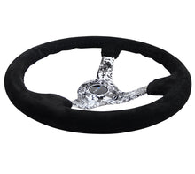 画像をギャラリービューアに読み込む, NRG Reinforced Steering Wheel (350mm / 3in. Deep) Blk Suede w/Hydrodipped Digi-Camo Spokes