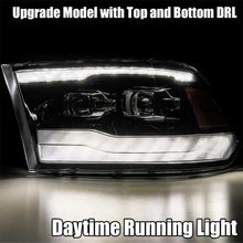 画像をギャラリービューアに読み込む, AlphaRex 09-18 Dodge Ram 1500HD LUXX LED Proj Headlights Plnk Style Blk w/Activ Light/Seq Signal/DRL