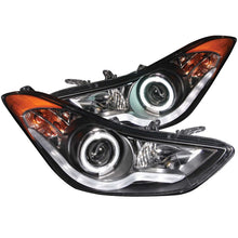 画像をギャラリービューアに読み込む, ANZO 2011-2014 Hyundai Elantra Projector Headlights w/ Halo Black (CCFL)