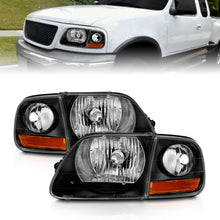 画像をギャラリービューアに読み込む, ANZO 1997-2003 Ford F150 Crystal Headlight Black w/ Parking Light