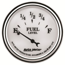 画像をギャラリービューアに読み込む, AutoMeter Gauge Fuel Level 2-1/16in. 240 Ohm(e) to 33 Ohm(f) Elec Old Tyme White II