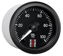 画像をギャラリービューアに読み込む, Autometer Stack 52mm 0-100 PSI 1/8in NPTF Male Pro Stepper Motor Oil Pressure Gauge - Black