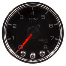 画像をギャラリービューアに読み込む, Autometer Spek-Pro Gauge Tach 2 1/16in 8K Rpm W/ Shift Light &amp; Peak Mem Blk/Chrm