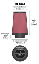 画像をギャラリービューアに読み込む, K&amp;N Universal Clamp-On Air Filter 6in FLG / 7-1/2in B / 5in T / 8in H