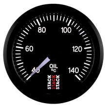 画像をギャラリービューアに読み込む, Autometer Stack 52mm 40-140 Deg C 1/8in NPTF Male Pro Stepper Motor Oil Temp Gauge - Black