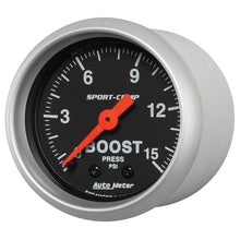 画像をギャラリービューアに読み込む, Autometer 2-1/16in 0-15 PSI Mechanical Sport-Comp Boost Pressure Gauge