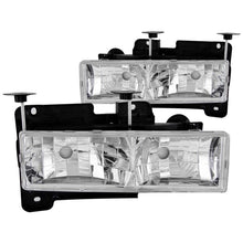 画像をギャラリービューアに読み込む, ANZO 1988-1998 Chevrolet C1500 Crystal Headlights Chrome w/o Bulbs