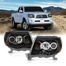 画像をギャラリービューアに読み込む, ANZO 2005-2011 Toyota Tacoma Projector Headlights w/ Halo Black