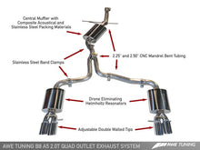 画像をギャラリービューアに読み込む, AWE Tuning Audi B8 A5 2.0T Touring Edition Exhaust - Quad Outlet Polished Silver Tips