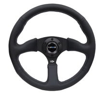 画像をギャラリービューアに読み込む, NRG Reinforced Steering Wheel (350mm / 2.5in. Deep) Blk Leather Comfort Grip w/5mm Matte Blk Spokes