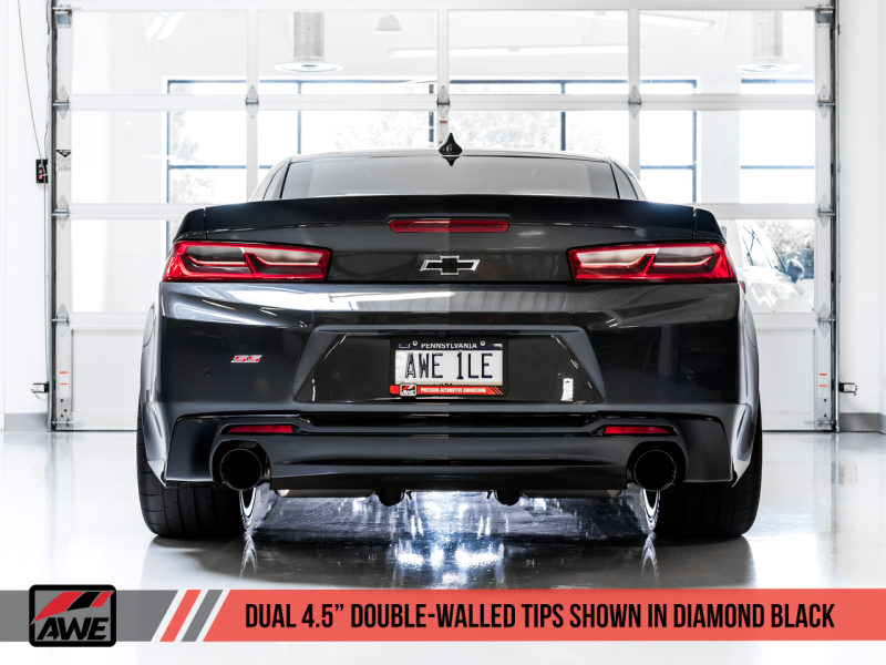 AWE Tuning 16-19 Chevrolet Camaro SS Axle-Back Exhaust - Track Edition (Diamond Black Tips)