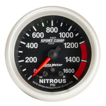 画像をギャラリービューアに読み込む, Autometer Sport-Comp II Pro Control 2-5/8in 1600 PSI Nitrous Pressure Gauge w/ Peak and Warn