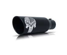 画像をギャラリービューアに読み込む, Gibson Patriot Skull Rolled Edge Angle-Cut Tip - 5in OD/2.75-3in Inlet/12in Length - Black Ceramic