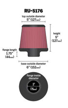 画像をギャラリービューアに読み込む, K&amp;N Universal Rubber Filter-Round Tapered 3in Flange ID x 6in Base OD x 6in Top OD x 5in H