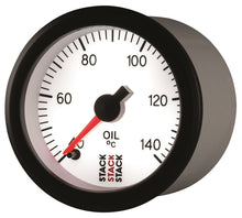 画像をギャラリービューアに読み込む, Autometer Stack 52mm 40-140 Deg C 1/8in NPTF Male Pro Stepper Motor Oil Temp Gauge - White