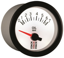 画像をギャラリービューアに読み込む, Autometer Stack 52mm 0-7 Bar M10 Male Electric Oil Pressure Gauge - White
