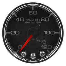 画像をギャラリービューアに読み込む, Autometer Spek-Pro Gauge Water Press 2 1/16in 120psi Stepper Motor W/Peak &amp; Warn Blk/Chrm