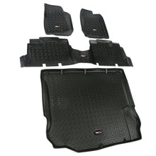 画像をギャラリービューアに読み込む, Rugged Ridge Floor Liner Front/Rear/Cargo Black 2011-2018 Jeep Wrangler Unlimited JK 4 Dr