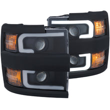 画像をギャラリービューアに読み込む, ANZO Projector Headlights 15-17 Chevrolet Silverado 2500HD / 3500HD Black w/ Black Rim