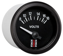 画像をギャラリービューアに読み込む, Autometer Stack Instruments 52mm 8-18V Electric Battery Voltage Gauge - Black