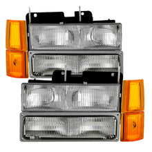 画像をギャラリービューアに読み込む, xTune GMC Yukon 94-99 Headlights w/ Corner &amp; Parking Lights 8pcs Sets - OEM HD-JH-GCK94-OE-C-SET