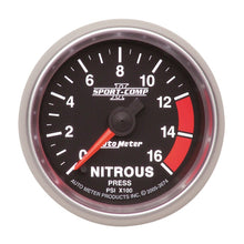 画像をギャラリービューアに読み込む, Autometer Sport-Comp II 52mm Full Sweep Electronic 0-1600 PSI Nitrous Pressure Gauge