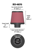 画像をギャラリービューアに読み込む, K&amp;N Filter Universal X Stream Clamp-On 2 3/4 inch Flange 6 inch Base  5 inch Top 6 1/2 inch Height