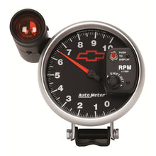 画像をギャラリービューアに読み込む, Autometer GM Bowtie Black 5in 10000 RPM Pedestal Electronic Tachometer w/ Ext Shift Light