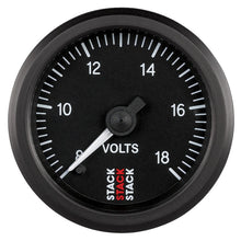 画像をギャラリービューアに読み込む, Autometer Stack 52mm 8-18V Pro Stepper Motor Battery Voltage Gauge - Black