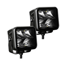 画像をギャラリービューアに読み込む, Go Rhino Xplor Blackout Series Cube LED Spot Light Kit (Surface/Threaded Stud Mnt) 2x2 - Blk (Pair)