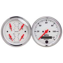 画像をギャラリービューアに読み込む, Autometer Arctic White 3-3/8in Kit Box w/Elec Speedo Elec Oil Press, Water Temp, Volt, Fuel Level