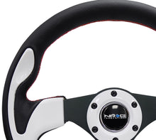 画像をギャラリービューアに読み込む, NRG Reinforced Steering Wheel (320mm) Blk w/White Trim &amp; 4mm 3-Spoke