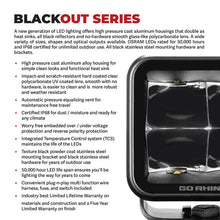 画像をギャラリービューアに読み込む, Go Rhino Xplor Blackout Series Cube LED Sideline Spot Light Kit (Surface Mount) 4x3 - Blk (Pair)