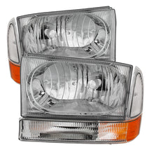 画像をギャラリービューアに読み込む, xTune Ford F250/350/450 Superduty 99-04 Crystal Headlights w/ Bumper Lights HD-JH-FF25099-AM-C