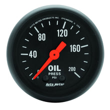 画像をギャラリービューアに読み込む, Autometer Z Series 52mm 0-200 PSI Mechanical Oil Pressure Gauge