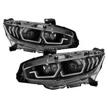 画像をギャラリービューアに読み込む, Spyder Honda Civic 16- 2DR/4DR/Hatchback Projector Headlights - Black PRO-YD-HC16SI-SEQGR-BK
