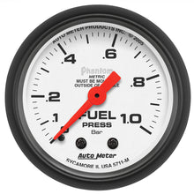 画像をギャラリービューアに読み込む, Autometer Phantom 2-1/16in 0-1.0 Bar Mechanical Fuel Pressure Gauge