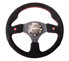 画像をギャラリービューアに読み込む, NRG Reinforced Steering Wheel (320mm) Blk Suede w/Dual Buttons