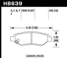 画像をギャラリービューアに読み込む, Hawk 10-15 Chevrolet Camaro 3.6L / 08-14 Cadillac CTS (w/JE5/J55 Brakes) DTC-60 Race Rear Brake Pads