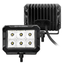 画像をギャラリービューアに読み込む, Go Rhino Xplor Bright Series Rectangle LED Spot Light Kit (Surface/Thread Stud Mnt) 4x3 - Blk (Pair)