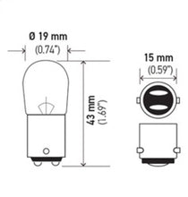 画像をギャラリービューアに読み込む, Hella Bulb 1004 12V 12/12W BA15d B6