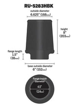 画像をギャラリービューアに読み込む, K&amp;N Universal Rubber Filter-Round Tapered 4.5in Flange ID x 8in Base OD x 6.625in Top OD x 8in H