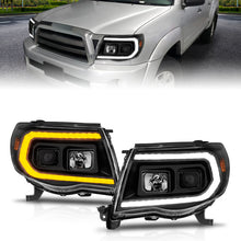 画像をギャラリービューアに読み込む, ANZO 05-11 Toyota Tacoma Projector Headlights w/Light Bar Switchback Black Housing