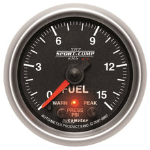 画像をギャラリービューアに読み込む, Autometer Sport-Comp II 2-1/16in 0-15 PSI Fuel Pressure Gauge