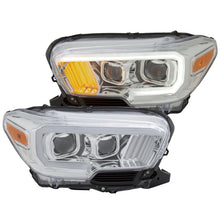 画像をギャラリービューアに読み込む, ANZO 2016-2017 Toyota Tacoma Projector Headlights w/ Plank Style Design Chrome/Amber w/ DRL