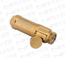 画像をギャラリービューアに読み込む, NRG 700 Series M12 X 1.25 Steel Lug Nut w/Dust Cap Cover Set 21 Pc w/Locks &amp; Socket - Chrome Gold