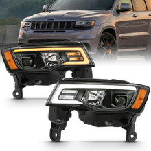 画像をギャラリービューアに読み込む, ANZO 2017-2018 Jeep Grand Cherokee Projector Headlights w/ Plank Style Switchback - Black w/ Amber