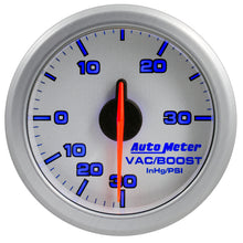 画像をギャラリービューアに読み込む, Autometer Airdrive 2-1/6in Boost/Vac Gauge 30in HG/30 PSI - Silver