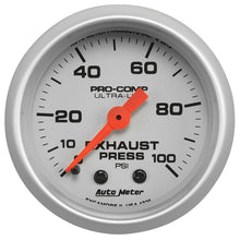 画像をギャラリービューアに読み込む, Autometer Ultra-Lite 52mm 0-100 PSI Mechanical Exhaust Pressure Gauge