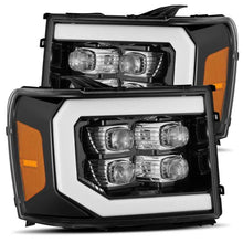 画像をギャラリービューアに読み込む, AlphaRex 07-13 GMC 1500HD NOVA LED Proj Headlights Plank - Jet Black w/Activ Light/Seq Signal/DRL